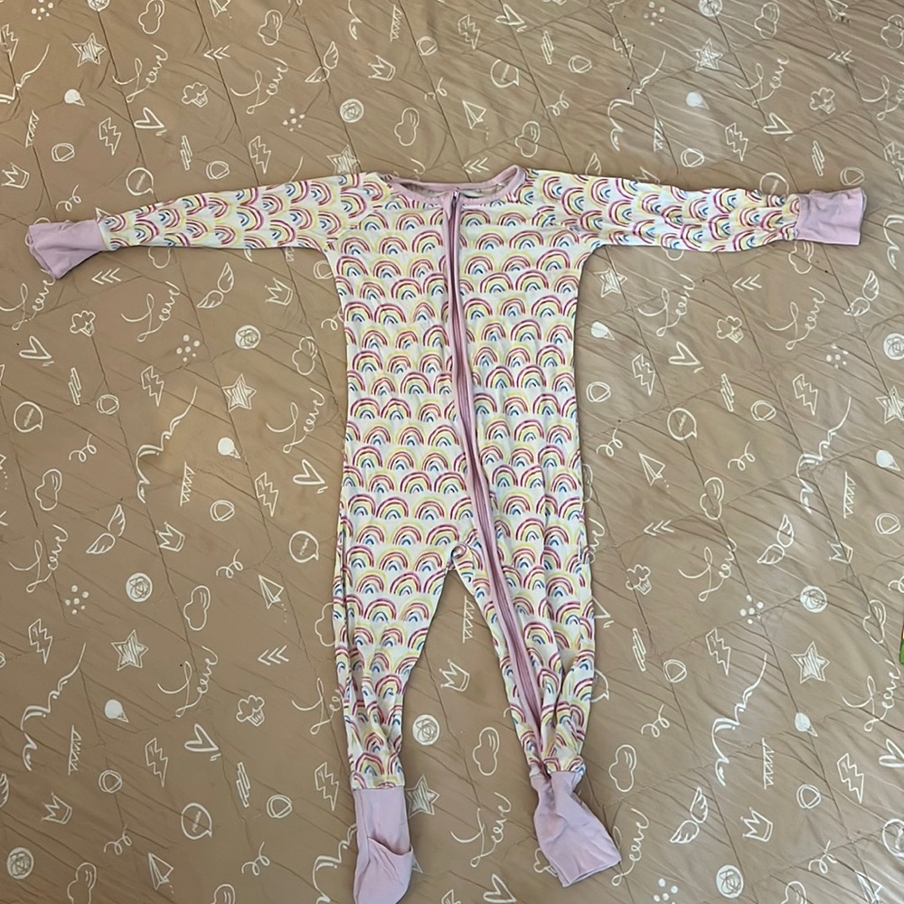 Little Sleepies 12-18 month zippy pajamas rainbow print